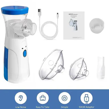 Ultrasonic Rechargeable Handheld Nebulizer - Compact Personal Care Body Beauty Device with 2 Modes, Self-Cleaning Function, Silent Operation, Tap Water Ok