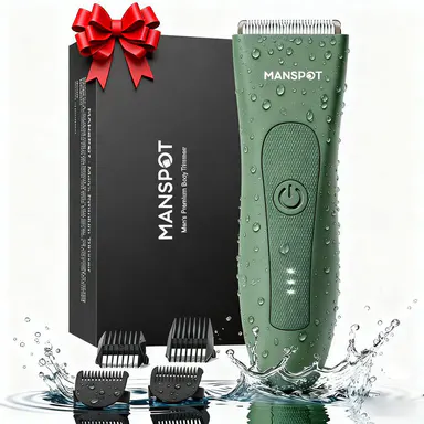 Electric Body Hair Trimmer for Men, Waterproof and Rechargeable Cordless Groomer for Chest, Back, and Arms - Great Dad Gift or Gifts for Boyfriend, Wireless Trimmer, Men's Stuff, Gifts For Him