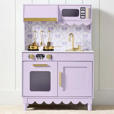 Best Choice Products Pretend Play Cottage Kitchen Wooden Toy Set for Kids w/ 5 Accessories, Oven