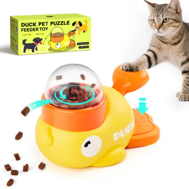 Potaroma Interactive Cat Puzzle Treat Dispenser Toy, Duck-Shaped Food Slow Feeder for Cats and Small Dogs Enrichment, IQ Training and Exercise 8.6 Inches #SummerVibes #petlovers