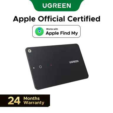 UGREEN FineTrack Slim Smart Finder Compatible with Apple Find My (Choose from Apple, Android, or Samsung Versions), Wallet Finder, IP68 Waterproof Rechargeable Bluetooth Tracker Card-Button Device Magnetic,Summer Sale tiktokshopbacktoschool
