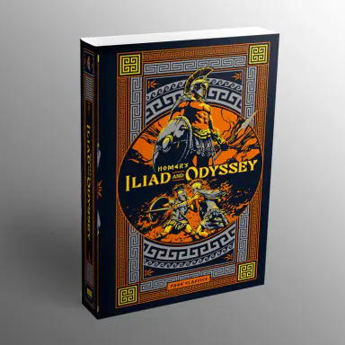 The Iliad and The Odyssey Deluxe Hardcover - 3-Color Foil Artwork, Debossed Cover, Classic Novels, Greek Myths, Epic Tradition, Achilles, Odysseus, Trojan War, Heroic Struggle, Quest for Home, Reading Enjoyment, Books