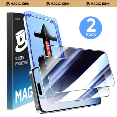 MAGIC JOHN Screen Protector 2 Pack for iPhone, Samsung, Google Smartphones & Cellphones - Clear, Privacy Protective, Fingerprint Resistant, Dustproof, Bubble-Free Installation Design, Smartphone, Tempered,back to school,back to school haul