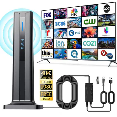 Digital TV Antenna for Smart TV Indoor,2026 TV Antenna with 3M Stick Base, 360°&Long Range Reception 4K HDTV Antenna for Local Channels, Easy Installation Antennas for 1080P TVs Without Cable antenna  fortv