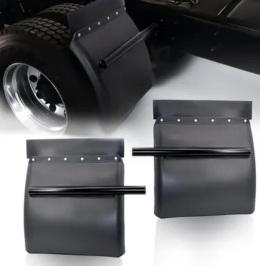 24 x 24 Heavy-Duty Quarter Fenders for Kenworth, Freightliner, Peterbilt, Mack, Volvo | Black Poly Automotive Car