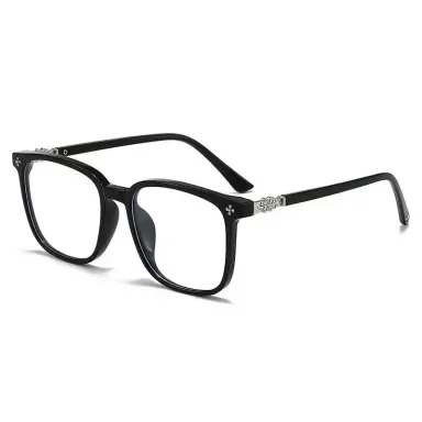 Lyrasses Black Photochromic Square Glasses Anti-Blue Light & Photochromic Unisex Fashion Frames Big Head Friendly Perfect for Beach Business Party Trendy Daily Accessory Ideal Gift Idea No-Makeup Essential Anti Eyestrain Eyewear