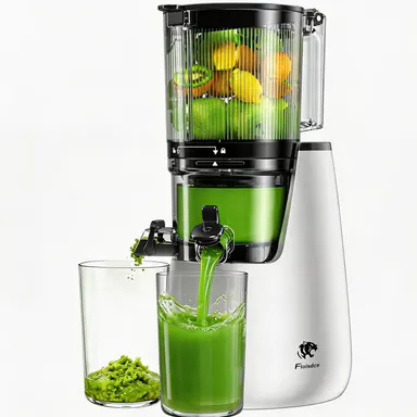 Cold Pressed Juicer - Powerful Juicer Machine with Han6.5 in Wide Feed Chute, Slow Stirring Design, High Juice Yield, Easy to Clean, Fits Whole Fruits/Vegetables, Ideal for Batch Juicing, Bullet Blender,sohochic