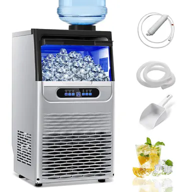 90lb/24hr Undercounter Ice Maker Commercial Home Use - NSF 22lb Bin Self Cleaning Silent Operation Bar Ready Stainless Steel ICAT36SL001A