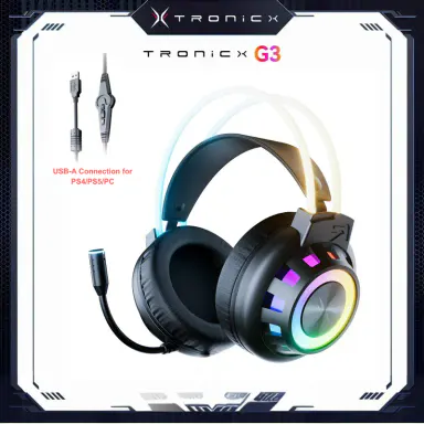 [Back to School] TAGRY TRONICX Immersive G3 Wired PC Gaming Headset Gamer Gifts for him with 50mm Driver, Noise Cancelling Mic, USB-A with 7.1 Surround Sound, Control Box for Xbox/PC/PS5 Console/Switch Dock Mode Gaming Console tiktokshopbacktoschool