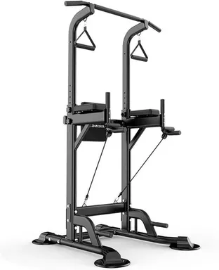 Power Tower Pull Up Bar for Home Gym, Multi Functional Pull Up Bar Stand Dip Bar Station, Adjustable Height Workout Dip Station Strength Training Fitness Equipment