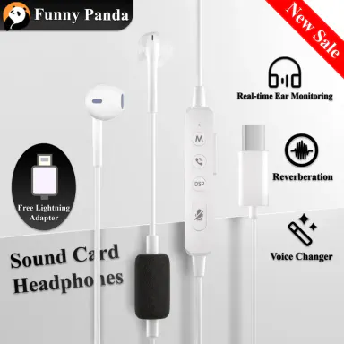 Sound Card Karaoke Headset with In-ear Monitoring | Voice Changer | Reverberation | Built-in Sound Card | Top Sound Quality | Karaoke Microphone | YourPortable Karaoke Headphones