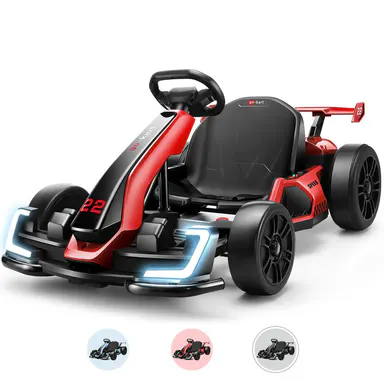 #backtoschool Hikole Go Kart Electric Drift Kart Car, 24V Crazy Go Cart for Kids with Adjustable Seat, 2 Speed Mode, Fast 300W Motor, 8.5 MPH, Ride on Toys for Kids 6-12-14 Years Old volume control wheel,, Ride-On Go-Karts, Adjustable Seat Grows