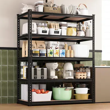 Raybee 48 inch Extra-Wide Deep Garage Shelves 4&5-Tier Metal Standing Shelving Unit Height Adjustable Utility Racks for Craft Warehouse Pantry Kitchen Organizer Shelf 60&72\" High #TikTokShopBackToSchool