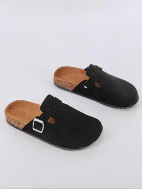 Trendy Fashion Couples Slippers, Non-Slip Wear-Resistant Indoor & Outdoor Shoes, Unisex Stylish Casual Footwear, Black Color, Cool Slippers, Anti Slip Slippers