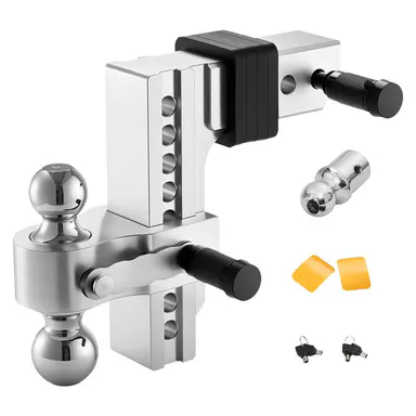【Summerfinds】VEVOR Adjustable Trailer Hitch,8-Inch Drop HitchTri-Ball Mount for 2.5-Inch Hitch ReceiverTrailer Ball Size 1-7/8\"2\" & 2-5/16\"Max 18500 lbs Ball HitchTowing Hitch for RVsATVsand Trucks,car accessories