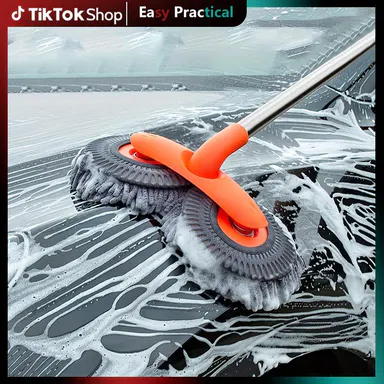 43'' Long Handle Car Wash Mop, Detail cleaning, 3X Fast Clean, Retractable Aluminum Alloy Pole, Soft Chenille Material, Avoid Scratching, Suitable for Car, Truck, SUV and Home Cleaning - Car Wash Accessories! Car Cleaning kit!