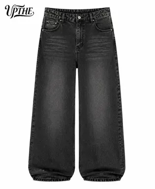 UP.THE Men’s Loose Fit Jeans Retro Y2K Wide-Leg Street Skate Pants Casual Denim Long Pants Breathable Fabric Loose Fashion Style, Street Style, Oversized Stylish