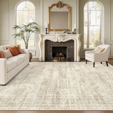Art&Tuft Classic Geometric Casual Indoor Area Rug - Soft, Non-Slip, Stain-Resistant, Machine Washable Rug for Living Room House Decor (Various Sizes)