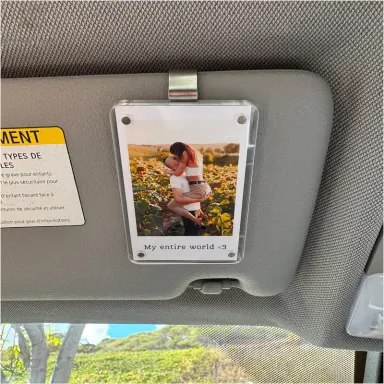 2/4/6Pcs Car Picture Holder for Sun Visor,Magnetic 2.36\"x3.5\" Car Visor Photo Clip,Wallet-Size Clear Acrylic Car Picture Frame,Perfect for Polaroid Go and Instax Mini,Unique Gift for Couples, Family & Friends,Stylish Car Interior Accessory