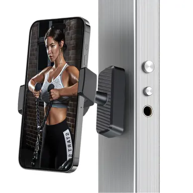 ISEMENA Magnetic Phone Holder for Gym - 360° Adjustable, Strong Portable Magnet Phone Mount for Workout Recording,  Installable Tripod and Fill Light, Phone Holder Gym Accessories for Men Women Compatible with All Smartphones 4.7-7\" #SummerVibes