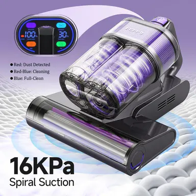 FEPPO Mattress Vacuum Cleaner PRO, 4-in-1 16Kpa Bed Vacuum with UV-C Light 140°F Heat, HEPA Filter, Ultrasonic & 40,000 BPM, Handheld Vacuums Cleaner for Bed, Sofa, Couch, Crib(Corded, 550W)