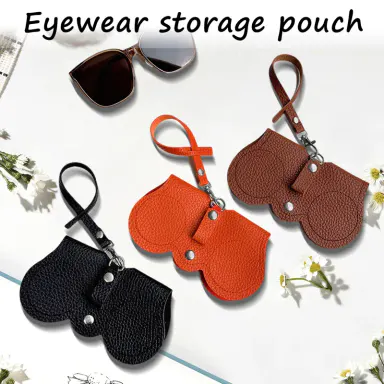 Modern Leather Glasses Case for Men and Women, Lightweight Soft Pouch with Zipper and Belt Loop Clip for Travel, Portable Sunglasses Organizer, Purses, Camping Backpack, Traveling, Youth, Teenager, Adds Minimum Bulk And Weight, Optimal Guard For Glasses,,