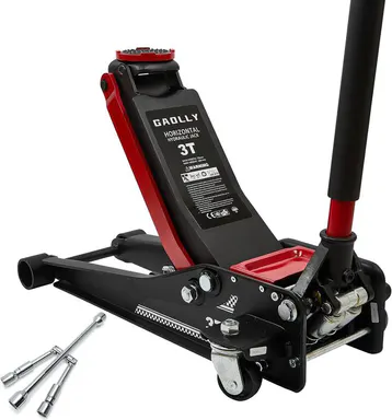 3 Ton Low Profile, Heavy-Duty Steel Racing Floor Jack with Dual Pistons Quick Lift Pump, with Lug Wrench Lifting Range 3.35\"-19.69\"