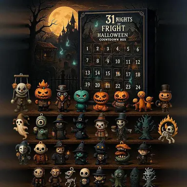 2026 Halloween Countdown Advent Calendar Plastic Gift Box - 31 Nights of Fright Blindbags Surprise Set, Random Surprise Set, Scary Doll Collectible Minifigures, Hanging Charms, Mini Decorations, Party Gift for Horror Lovers