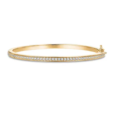 PAVOI 14K Gold Plated Cubic Zirconia Bangle Tennis Bracelets for Women - Classic Love Cuff Bangle Bracelets
