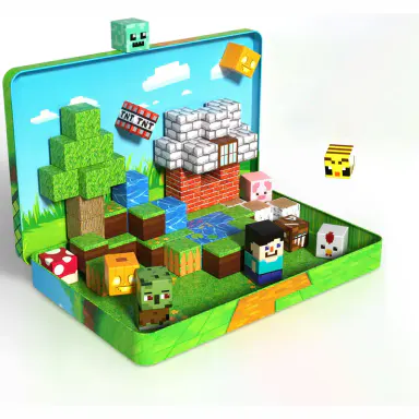 Mini Magnetic Blocks with Iron Box, 60 PCS Travel Magnetic Building Blocks, STEM Educational Building Set Construction Toys for Kids Ages 3+, Building Toys for Toddlers Boys & Girls Birthday Gift