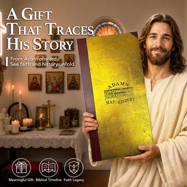 Deluxe Full Gold Foil Adams Time Chart 3.0 Graphic Bible Study Book, Premium Gilded Hardcover, 23'-Full Timeline 12pt Cardstock Handwritten Special Edition Visual Learning Tool (Humanities & Social Sciences Religion, Bible Study Supplies)