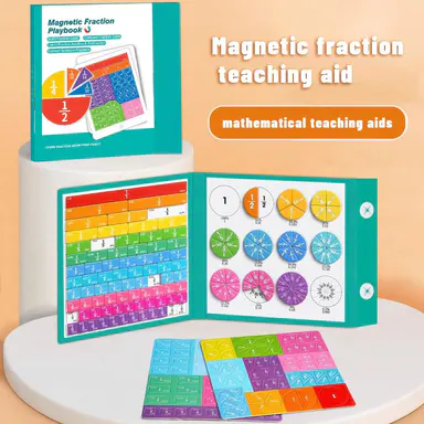 Magnetic Fraction Educational Puzzle, Magnetic Fraction Tiles & Fraction Circles Set, Math Manipulatives for Elementary School, Montessori Fraction Manipulatives Learning Toys for Kids Birthday Gifts Summervibes