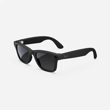 Ray-Ban Meta Wayfarer (Gen 1) (Refurbished), Matte Black / Gradient Graphite Polarized, Large, High Bridge Fit