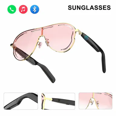 DVKIX Smart Wireless Audio Glasses - Bluetooth Connectivity, Remote Calling, Music Playback, UV Protection, Casual Sporty Wearable, Cool Gadgets, Gifts for Him for Sports & Office, Smart Glasses, Plastic