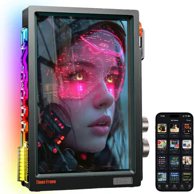 Divoom Times Frame-Wifi Smart Digital Photo Frame,10.1 Inch Transparent Smart Desk Display, Picture & Video Sharing,32GB/64GB RGB Light for Desk Setup,WFH Work Frame Functionality TikTokShopBackToSchool Gifts