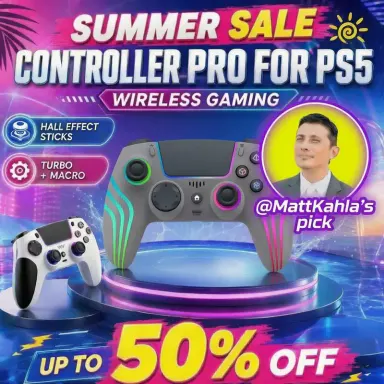 JORREP Anti-Drift Hall Effect PS5/Pro controller ，7 RGB Colors Dual Vibration Turbo 6-Axis Gyro Programmable Buttons 3.5mm Headset Jack 1500mAh Battery Wired Adjustable Gamepad Compatible with PC Android 10 Steam Deck,back to school,back to school haul