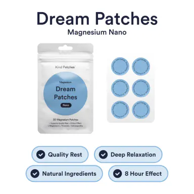 Kind Patches, Dream Patches, Support Quality Rest, 8 Hour Effect, Melatonin, Valerian Root, Magnesium L-Threonate, Ashwagandha, Nano