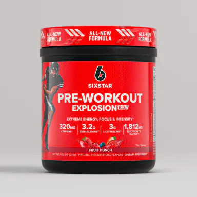 Six Star Pre-Workout Powder for Men & Women, Fruit Punch (30 Servings) - Preworkout Explosion 2.0 Energy Powder Drink Mix with Beta-Alanine & Caffeine - Sports Nutrition Supplement Products