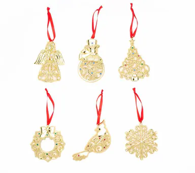 Lenox 6-Piece Sparkle & Scroll Ornament Set