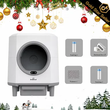 Dreamcat Smart Low-Noise Automatic Litter Box (80L), Hands-Free, Smart Sensor Safety Protection, Easy Setup, Odor Control, APP Control, Multi-Cat Home Use | TikTokShopDealsforYouDays DealsForYouDays
