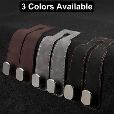 Car Seat Back Storage Hook, Car Seat Headrest Hook,Car Hooks for Purses and Bags, Purse Holder for Car, Leather Car Seat Back Storage Hook Double Hook Car Seat Hangers Organization Accessories