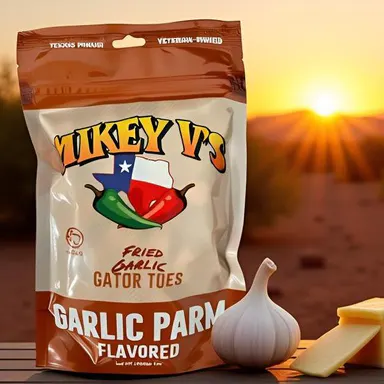 Mikey V's Fried Garlic \"Gator Toes\" 3oz Bag - CRUNCHY BOLD GARLIC FLAVOR! Crunchy Snack Ideal for Parties Picnics or Everyday Snacking -