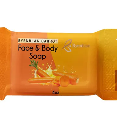 Byenblan Carrot Soap 7oz | Daily Glow & Gentle Facial Cleanse for Acne & Eczema | Anti-Inflammatory & Antioxidant Properties | Exfoliating & Smoother Skin | Cleansing & Skin Repair