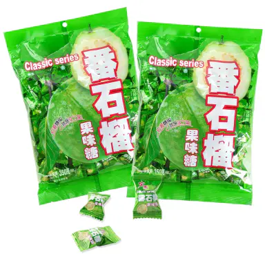 Hongyuan Guava Candy, 12.3 oz Asian Fruit Hard Candy, Sweet & Tangy Tropical Flavor, Individually Wrapped for Sharing & Snacking