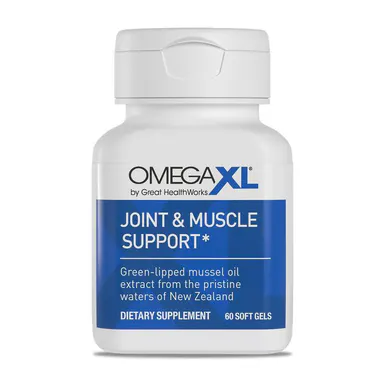 OmegaXL Joint Support Supplement - Natural Muscle Support, Green Lipped Mussel Oil, Soft Gel Pills, Drug-Free, 60 Count