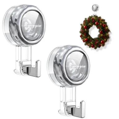 Nicespce Suction Cup Hooks - No Tools Required, 360-Degree Rotation Home Organizer for Bathroom Decor, Kitchen, Glass Door, Mirror, Windows, Tile, Painted Wooden Door, Robe, Towel, Holiday Decoration, No Drill