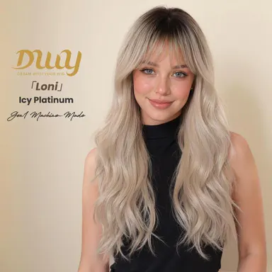 [HOT] Loni -DWY New Color 24-Inch Long Wave Light Brown Glueless Synthetic Wig with Bangs for Women High-Quality Premium Fiber Easy Wear Comfortable Fit Pre Styled Wig