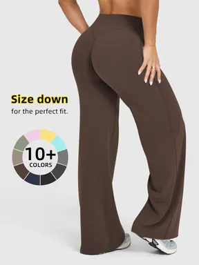 Women's Solid Color Sporty Yoga Pants, Casual Wear Comfortable Bottoms, Perfect for Fitness and Daily Use, Stylish and Versatile, Casual Sports Pants, Elastic Waist Activewear, Knitted Sports Pants