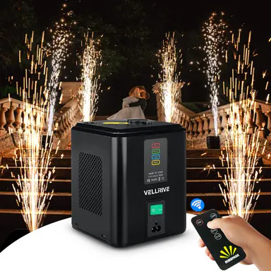 Premium Compact Mini Cold Spark Machine Accessories Set - Aluminum, 50g Unforgettable Spark Technology Visual Effects, Non-Heated Tech, Remote & Touch Control, Advanced Safety Features, Indoor/Outdoor Safe, Ideal for Weddings, Concerts