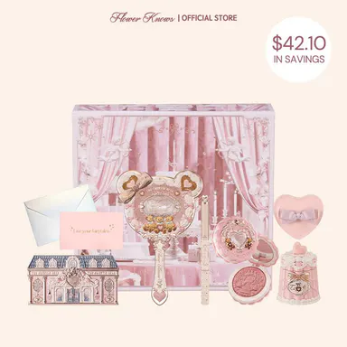 Flower Knows Cream Cub 8-Piece Makeup Set Kit, Talc & Silica Cosmetic Collection with Lipstick, Blush, Eyeshadow, Accessories, Essential Set for Beauty Enthusiasts, Gifts for Girlfriend, Christmas Gift, Cruelty Free